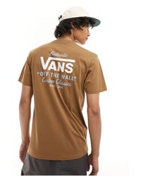 Vans - Camiseta marrón con estampado en la espalda holder classic - Lyst