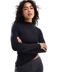 ASOS - Polyamide Asymmetric Hem Long Sleeve Top - Lyst