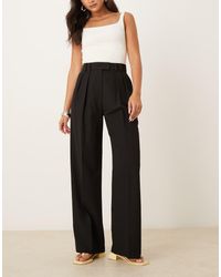 ASOS - Elegante Pantalon Met Wijde Pijpen En Plooien - Lyst