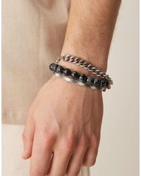 ASOS - Festival Beaded And Chain 3 Pack Bracelets - Lyst