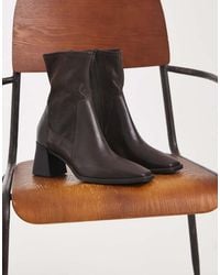 Vagabond Shoemakers - Hedda Leather Heeled Sock Ankle Boots - Lyst