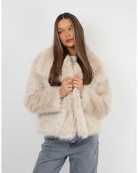 SIMMI - Arabella Oversized Collar Faux Fur Coat - Lyst