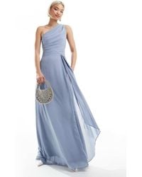TFNC London - Bridesmaid Chiffon Maxi Dress With Wrap Skirt - Lyst