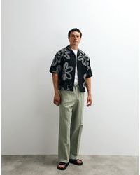 ASOS - Linen Rich Tailored Wide Leg Pull On Trousers - Lyst