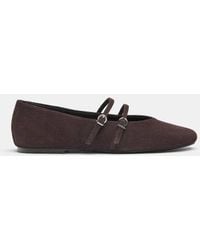 Pull&Bear - Leather Strap Ballerinas - Lyst