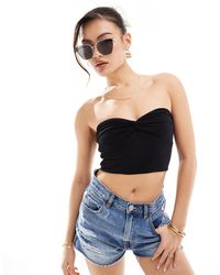 ASOS - Crop top bandeau avec buste torsadé - Lyst