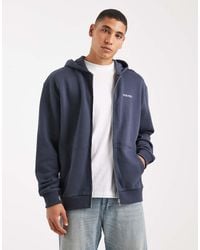 ASOS - Relaxed Zip Through Hoodie With Applique Print - Lyst