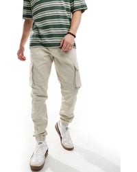 Only & Sons - Tapered Fit Cargo Trousers With Cuffed Bottom - Lyst