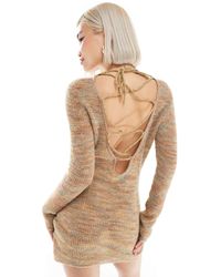 Collusion - Space Dye Knitted Dress With Open Back - Lyst