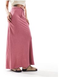 ASOS - Linen Look Tie Waist Bias Maxi Skirt - Lyst