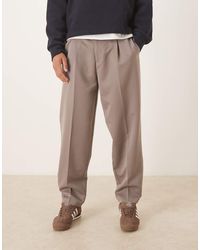 ASOS - Smart Oversized Tapered Trousers With Elasticated Waist And Front Pleat - Lyst