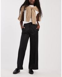 Fred Perry - Cotton Wide Leg Tricot Trousers With Front Pleat - Lyst