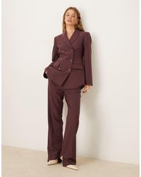 ASOS - Tailored High Rise Relaxed Straight Leg Suit Trousers - Lyst