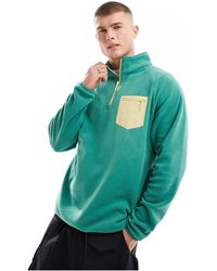 Cotton On - Cotton On Quarter Zip Relaxed Fleece Sweatshirt With Contrast Pocket - Lyst