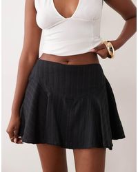 ASOS - Textured Drop Waist Lace Insert Mini Skirt - Lyst