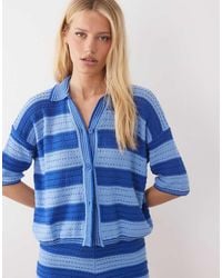 ASOS - Sally Beach Knit Button Through Top Co Ord - Lyst