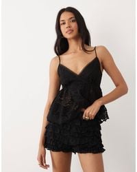 ASOS - Layered Lace Ruffle Micro Shorts - Lyst