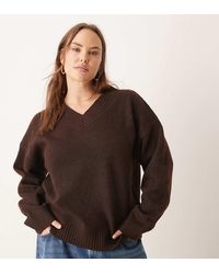 Brave Soul - Plus V-Neck Soft Touch Jumper - Lyst
