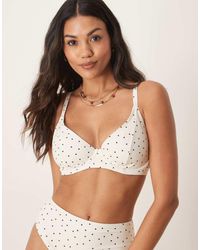 Peek & Beau - Bikinitopje Met Beugel En Mini Stippenprint - Lyst