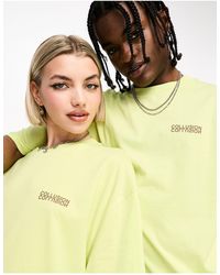 Collusion - Unisex - t-shirt verde lime con logo specchiato - Lyst