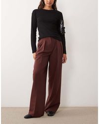 ASOS - Tailored Wide Leg Trousers With Pleat Detail - Lyst