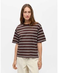 Object - T-shirt en jersey rayé coupe ample à col ras - Lyst