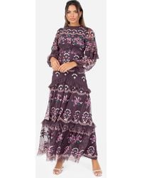 Maya - Embroidered Long Sleeve Maxi Dress - Lyst