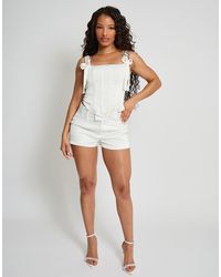 Public Desire - High Waisted Satin Shorts - Lyst