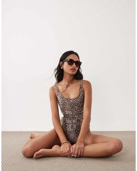 GOOD AMERICAN - Satin Waist Framer One Piece Swimsuit - Lyst