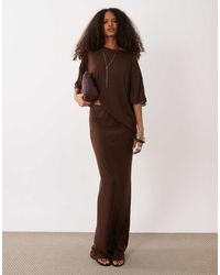 SNDY'S - Fine Knit High Waisted Maxi Skirt - Lyst