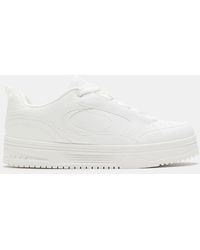 Pull&Bear - Sneakers Bianche Con Suola Spessa - Lyst