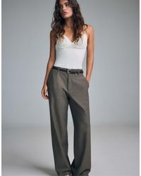 Stradivarius - Flowing Striped Straight-leg Trousers - Lyst