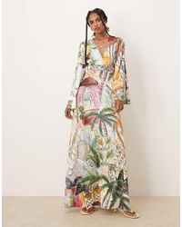 Isabelle Pennington Edmead - Isabelle Pennington-Edmead Nevis Satin Kimono Sleeve Maxi Dress - Lyst