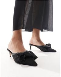& Other Stories - Satin Pointed Kitten Heel Pumps With Bow - Lyst