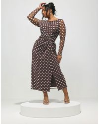 Yours Clothing - Polka Dot Maxi Dress - Lyst