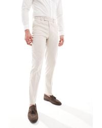 ASOS - Slim Linen Blend Suit Pants - Lyst