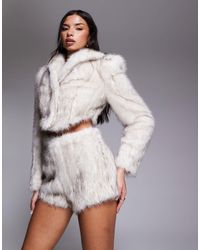 ASOS - Co-Ord Faux Fur Hot Pant - Lyst