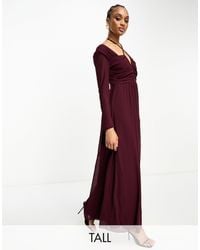 TFNC London - Halter Neck Long Sleeve Maxi Dress With Cut Out Details - Lyst