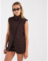 ASOS - Wrap Front Sleeveless Blazer - Lyst