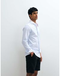 Mango - 100% Cotton Contrast Trim Long Sleeve Striped Shirt - Lyst