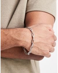 ASOS - Molten Link Chain Bracelet With Hammered Detail - Lyst