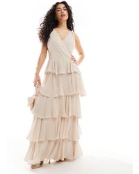 TFNC London - Bridesmaids Chiffon Tiered Maxi Dress - Lyst