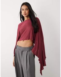 ASOS - Longline Flare Sleeve Cape Top - Lyst