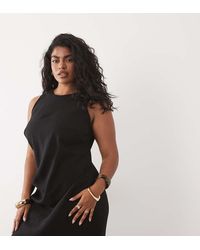 ASOS - Asos Design Curve Racer Cupro Tuck Detail Maxi Dress - Lyst