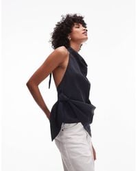 TOPSHOP - Top dos nu en cupro ultra doux - Lyst