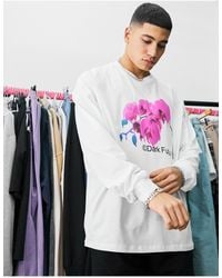 ASOS - Asos Dark Future Oversized Long Sleeve T-shirt With Front Graphic Print - Lyst