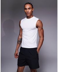 4505 - Shrunken Muscle Fit Cotton Tank With Quick Dry Finish - Lyst