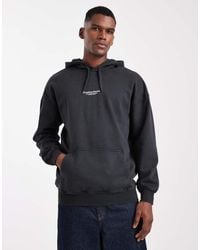 Only & Sons - Felpa Con Cappuccio Nera Con Stampa "Creative Works" - Lyst