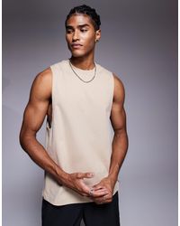 4505 - Icon Cotton Drop Armhole Training Vest With Quick Dry Finish - Lyst