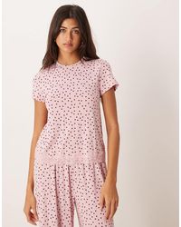 ASOS - Mix & Match Baby Tee With Lace Trim - Lyst
